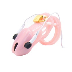 Pink ABS Electro Chastity Device Long Version by FM Electrosex  - mae-fm-010pnk-l