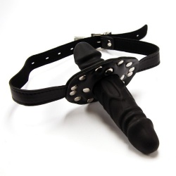 Dubbele Dildo Gag - Zwart van MAE-Toys - mae-sm-119b