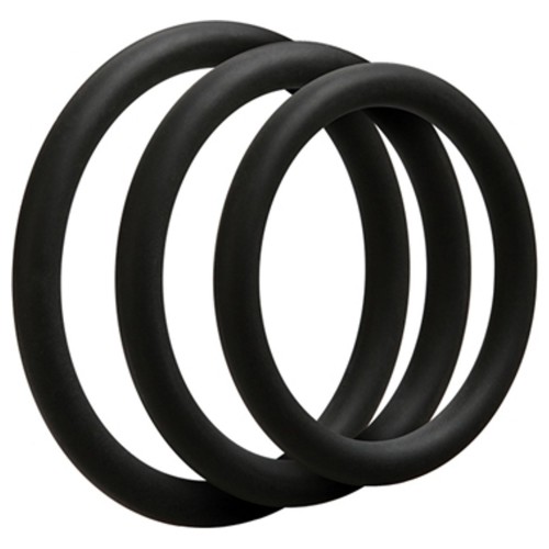 Thin Cockring 3 Set - Black by Doc Johnson - sht-0690-01-bx