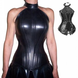 A-line - Halterline Leather Corset - car-allc