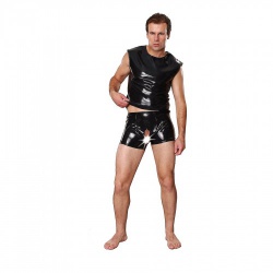 Herren Datex Latex Top Shirt von Insistline - le-9091