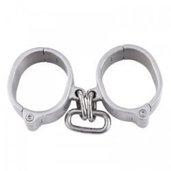 Brushed Steel Wrist Cuffs - Medium size by MAE-Toys - mae-sm-073m