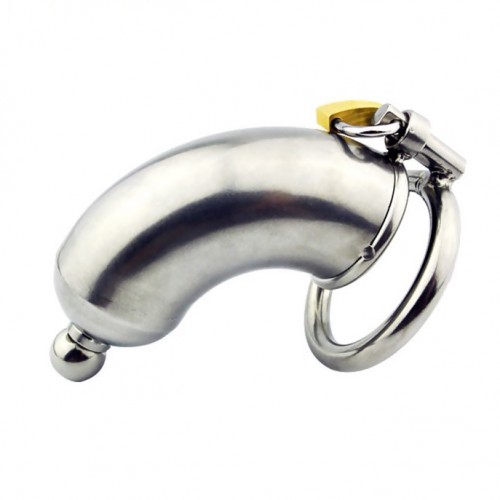 Steel Chastity Cage with Removable Urethral Insert by MAE-Toys - mae-sm-217
