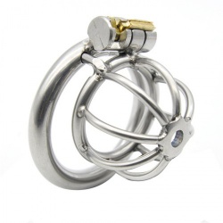 Steel Micro Chastity Cage with cylinder lock - mae-sm-202