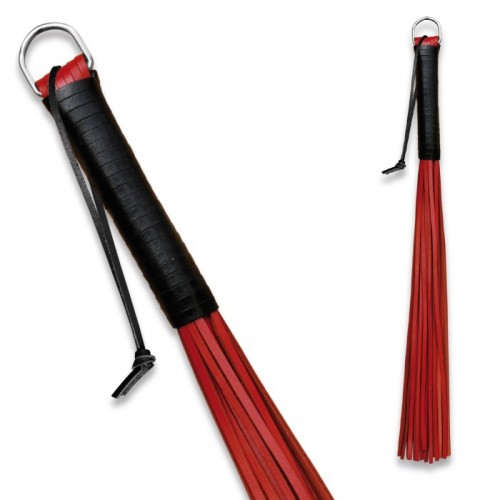 cowhide whip with 24 threads - Red - os-0158-1r