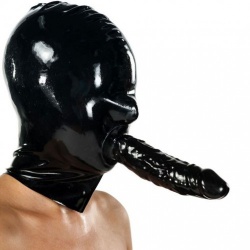 Kinky Latex Maske mit dildo by Anita Berg - ab4840z