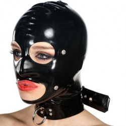 Kinky Latex mask with dildo-gag by Anita Berg - ab4848