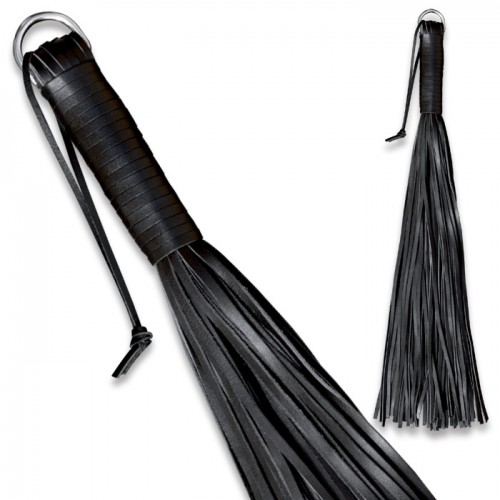 cowhide whip with 72 threads - Black - os-0136-2