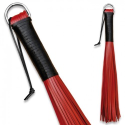 cowhide whip with thick 48 threads - Red - os-0158-3r