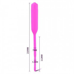 Silicone Pink Beaded Urethral Vibrator - 5.5mm - mae-sm-215-pnk