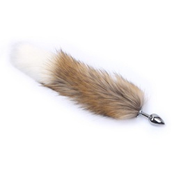 Fox Tail Plug Brown & White - Short van Kiotos - opr-3330026