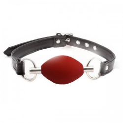 Silicone Ø 42.5 mm Oval Ball Gag - Red - du-137625