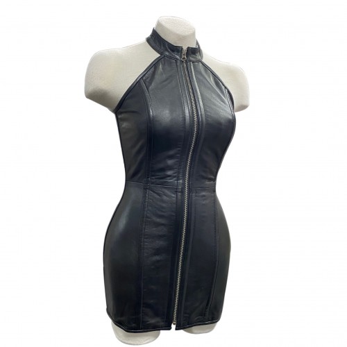 Leather Halterline Corset Dress - car-adw-001