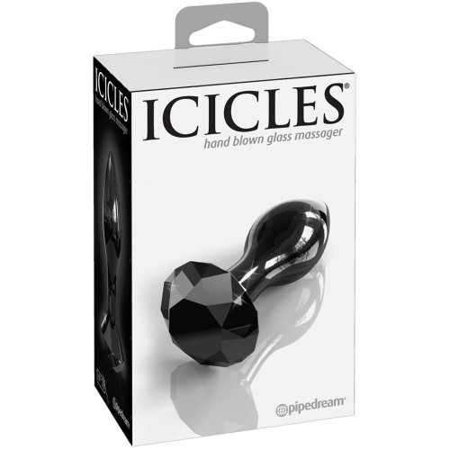 Hand-blown glass plug Ø 3 cm Black by ICICLES - or-05331900000
