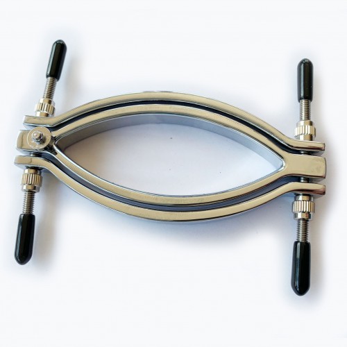 Estim uni-polar Steel Labia Clamp by FM ElectroSex - mae-fm-100