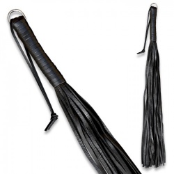 60 cm long cowhide whip with 28 threads - Black - os-0136-1