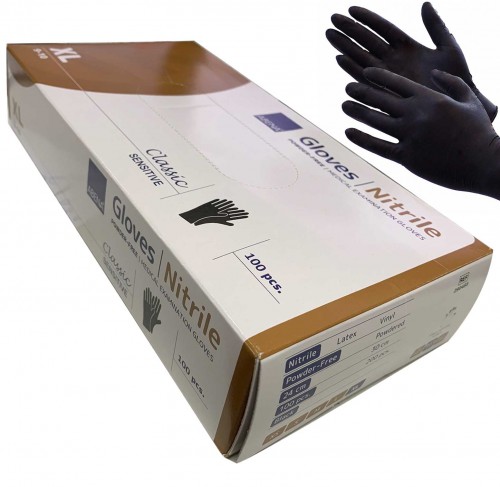 Black Powder-free nitrile Cat III gloves - XLarge - dd-99216903k