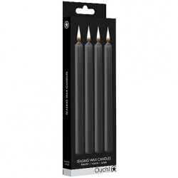 Teasing Wax Candles Large - Parafin - 4-pack - Black - ou489blk