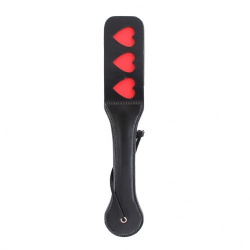 3 HEARTS - 35 cm spanking paddle ZWART/rood  - 2134000054