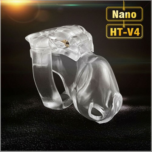 Mini Cock Chastity Cage NANO HT V4 - Clear - mae-sm-302cb