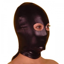 Wetlook Kopfmaske mit offenen Augen - geschlossenem Mund  und RV - mae-cl-188e