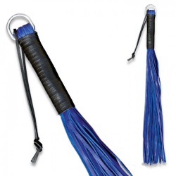 Whip of soft nappa leather 48 blue threads - os-0148-2b