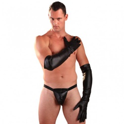 Leatherette Gloves Black by Honour Fetish wear - hr-h1131