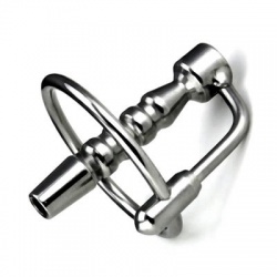 The 45mm Length Vexing Cum-Thru Penis Plug with Four Grooves - bhs-504