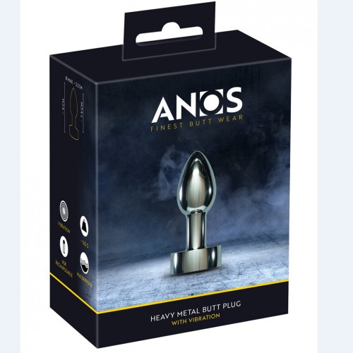 Heavy Metal Butt Plug with Vibration by ANOS - or-05535490000