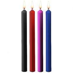 Teasing Wax Candles Large - Parafin - 4-pack - Mixed Colors - ou489mix