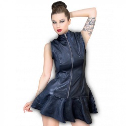 Sexy sleeveless Leather Domina Dress - mae-cl-051-leather