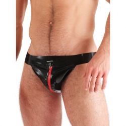 Latex Jock Strap Black & Red by Honour - hr-r1715