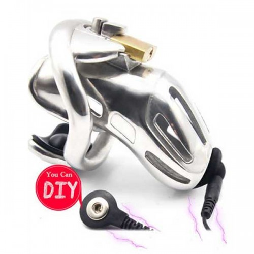 Stainless Steel E-Stim Chastity Device