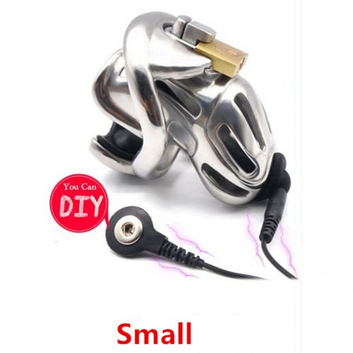 Stainless Steel E-Stim Chastity Device - Small