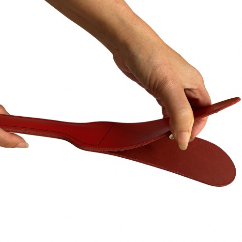Schönes rotes Leder Doppelpaddel von SaXos - os-0267r