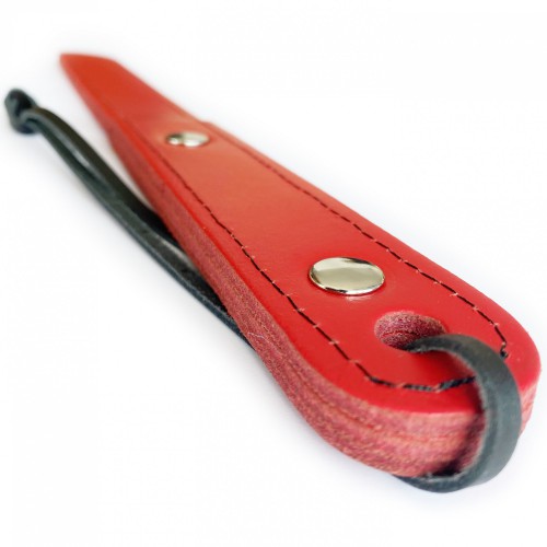 Schönes schmales rotes Doppelpaddel aus Leder von SaXos - os-0400r