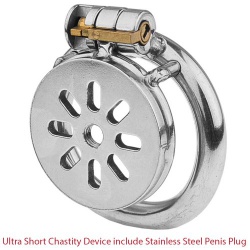 Ultra Short Chastity Device with Penis Plug - mae-sm-324