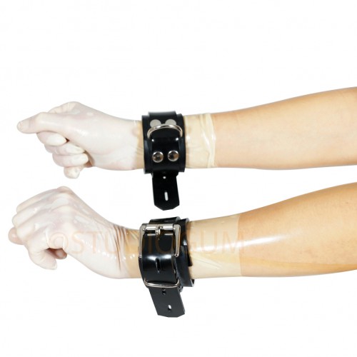 Heavy Latex lockable Handcuffs by StudioGum - sg-hf