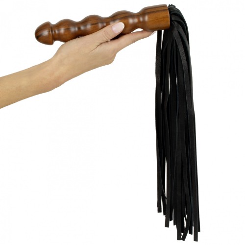 Leather Flogger with Wooden Handle  by Zado - or-20405907000