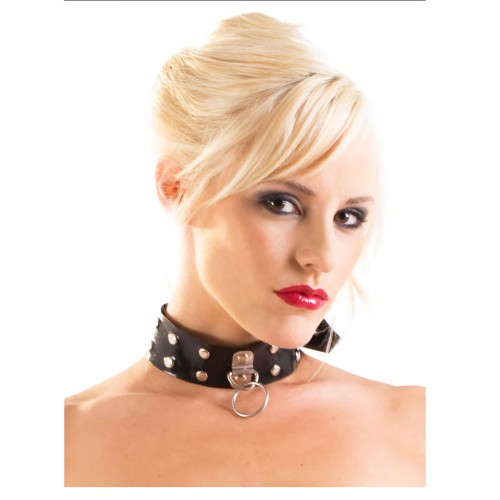 Latex Halsband met Studs van Skin Two - Honour - hr-r1605