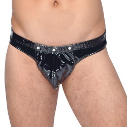 Vinyl briefs with detachable pouch by Black Level - or-2890410