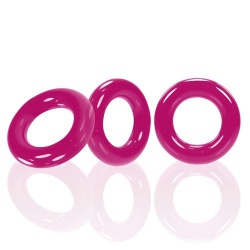 Willy Cock Rings 3-Pack in Hot Pink by Oxballs - du-138986