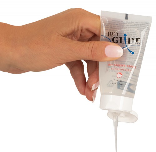 50ml Aardbeienglijmiddel op waterbasis van Just Glide