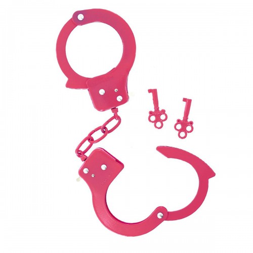 Roze metalen handboeien van NMC