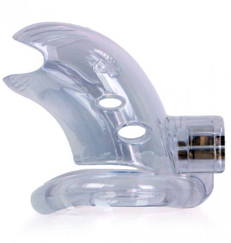 ABS Chastity Cage Clear with 3 Rings - opr-3330055