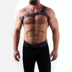 Leather Chest Harness Y Black - os-0101
