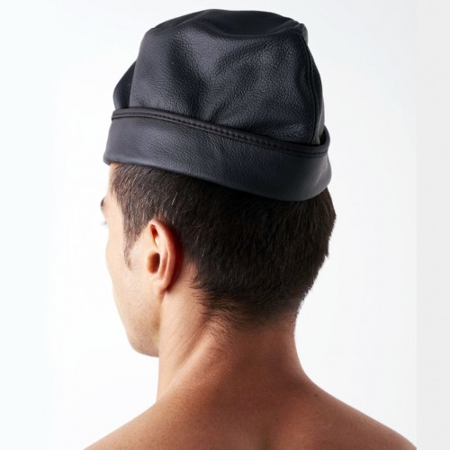 Leather Garrison Cap Black by SaXos - os-1901