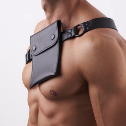 Leather Belt Bag Black by SaXos - os-2401