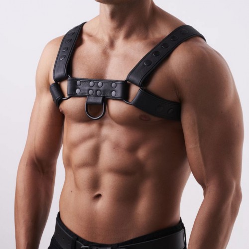 Soft Leather Chest Harness by SaXos - os-n-a