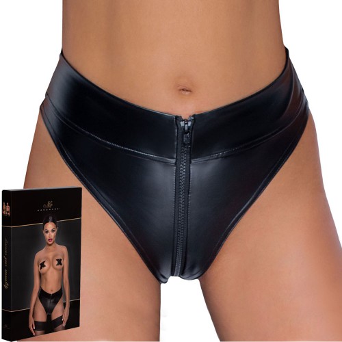 Waist-high thong with 2-way zip by Noir Handmade - or-23110381031